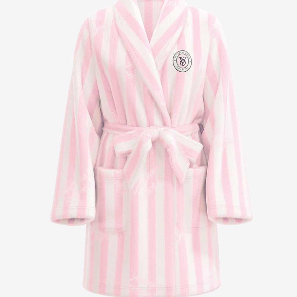 Victoria's Secret Pink and White Striped Robe